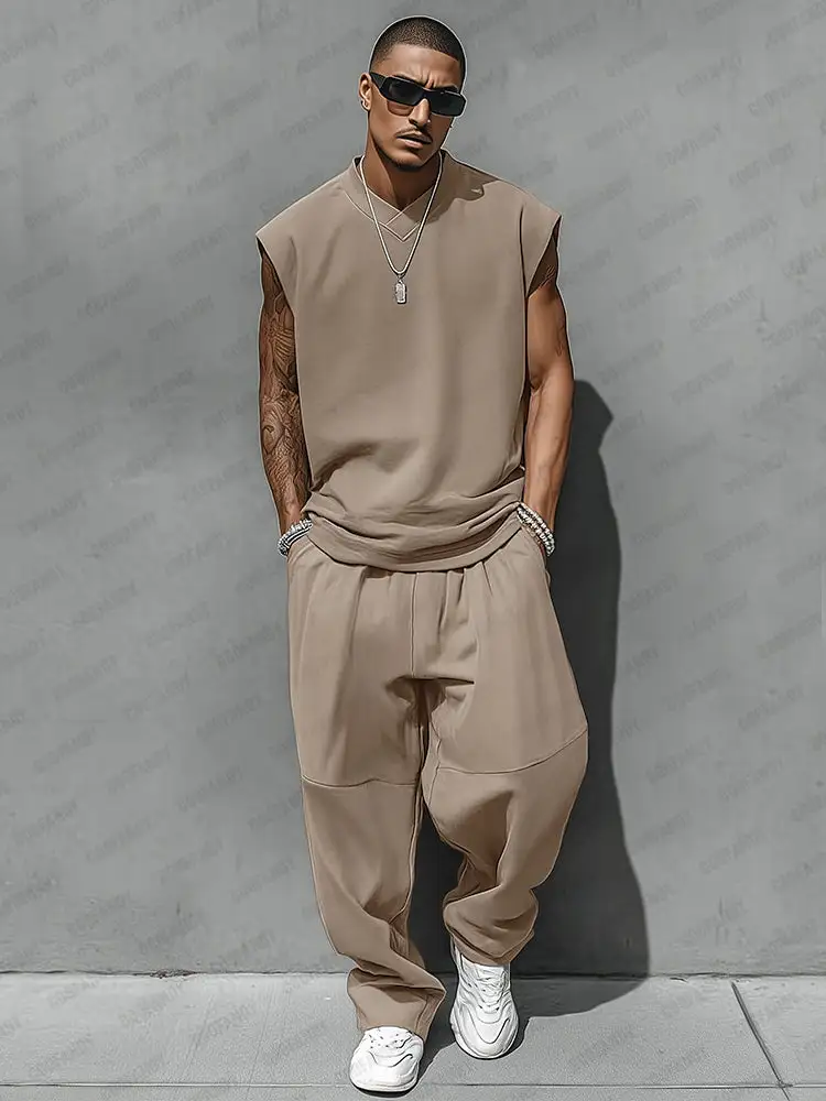 Relaxed Style Tank Top Balloon Pants Set