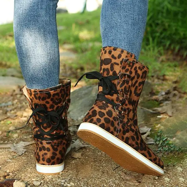 Women's Casual Lace-Up Flat Mid-Cut Snow Boots 10419158S