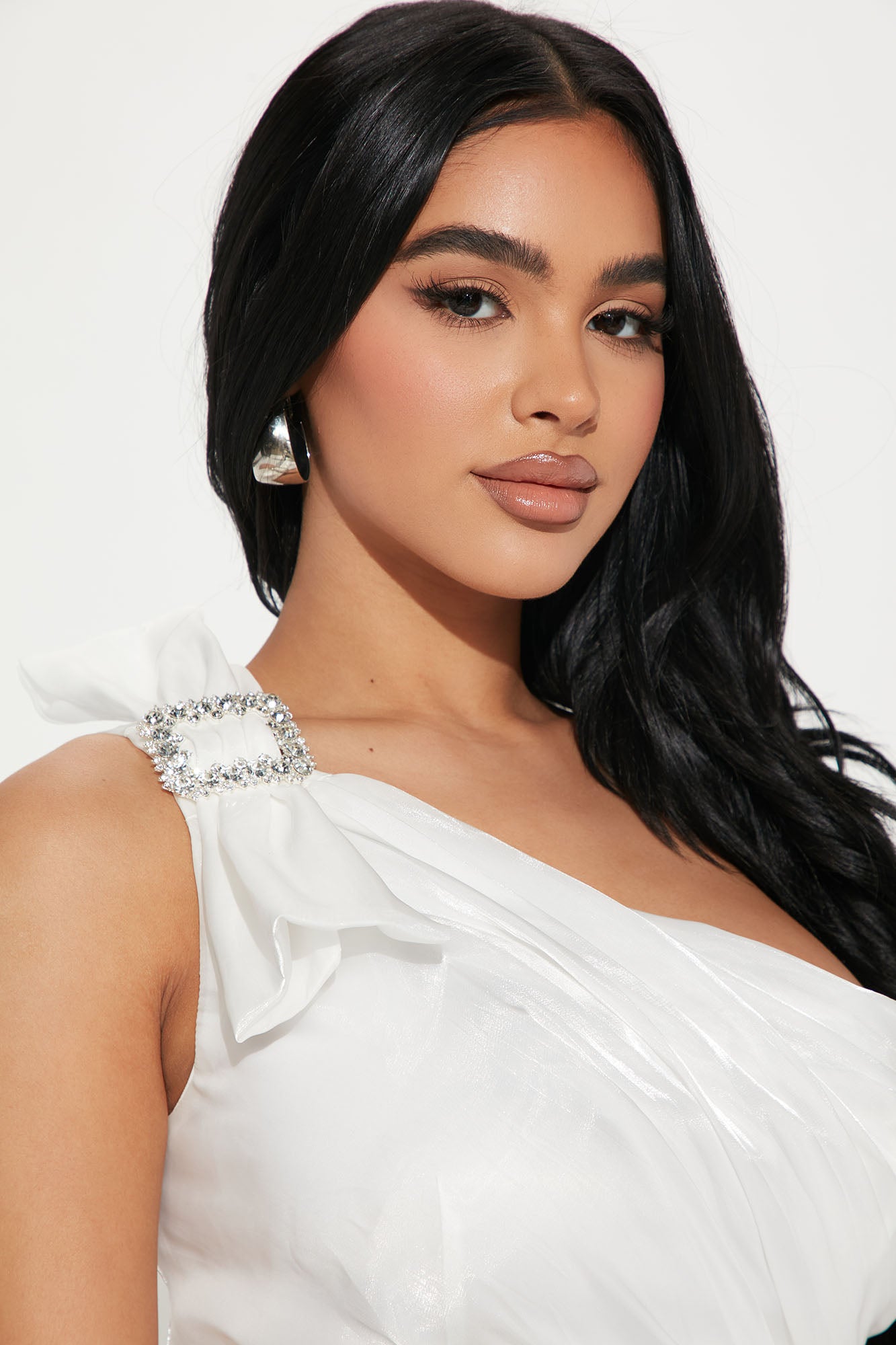 Mine Forever Draped Mini Dress - White