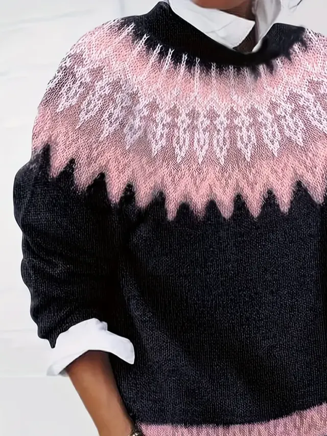 Abstract Simple Crew Neck Sweater