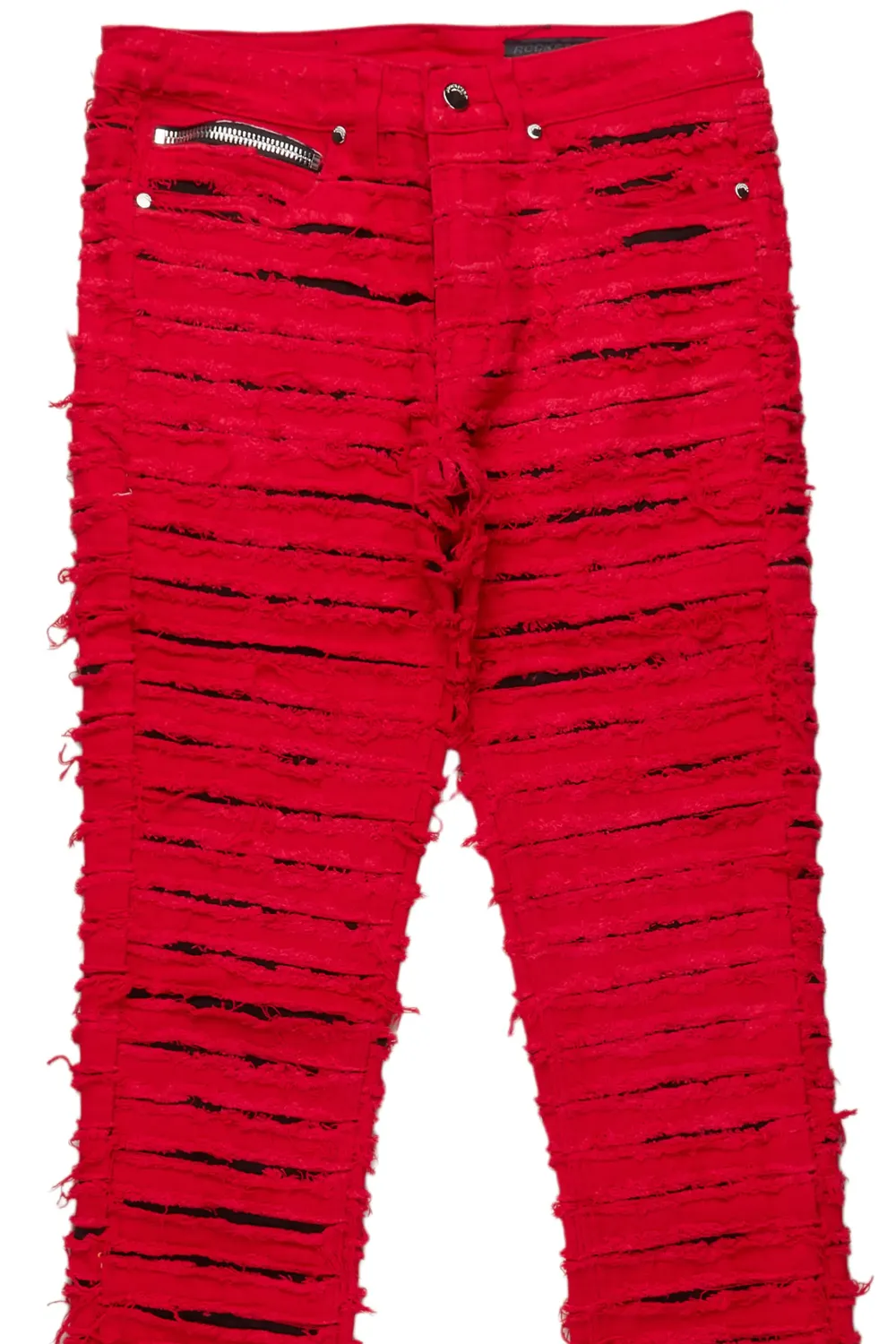 Korren Red/Black Stacked Flare Jean