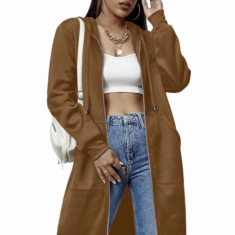 Women's Casual Zip - Up Fleece Hoodie Jacket