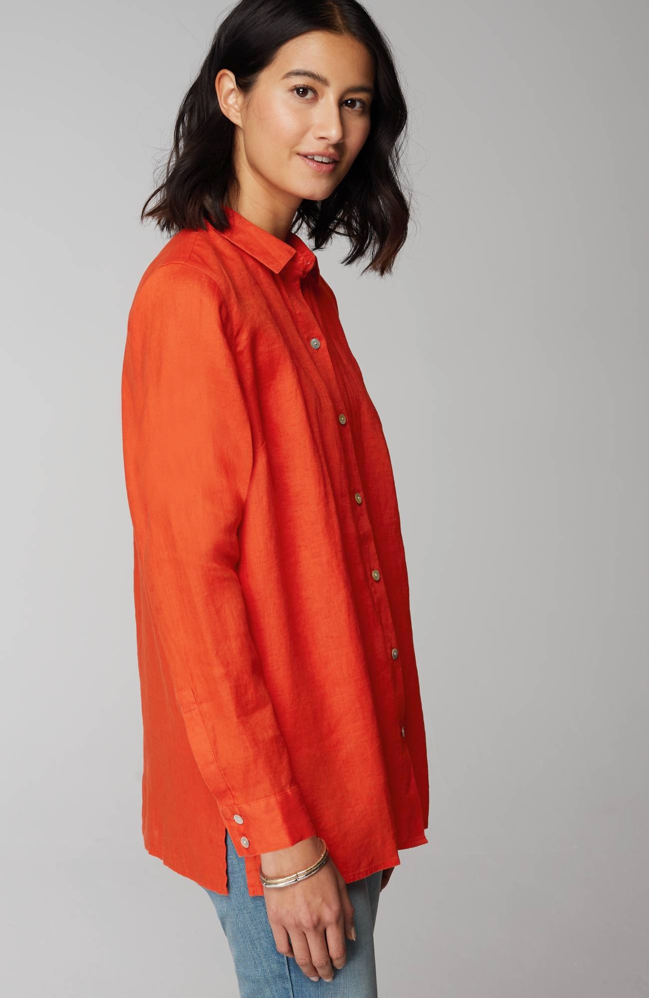 Everyday Linen Button-Front Shirt