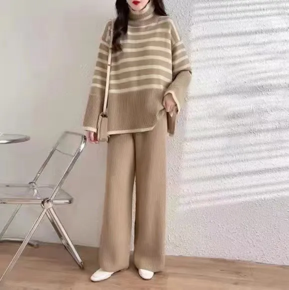 Casual Turtleneck Two-piece Sweater  Suit