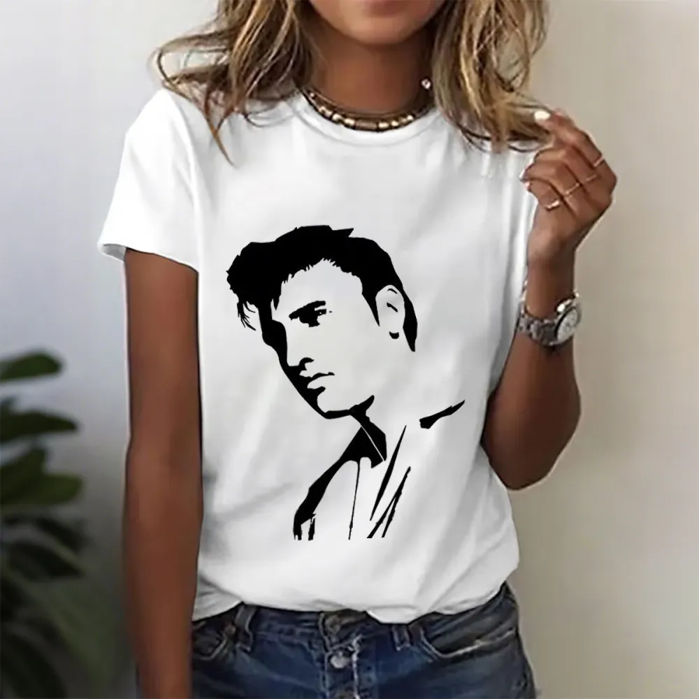 Women's Character Print Short Sleeve Round Neck Cotton T-Shirt