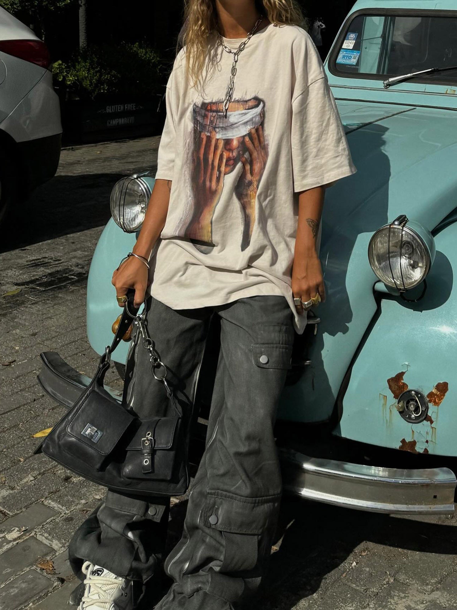 American Tide Loose Print Round Neck T-shirt -1640