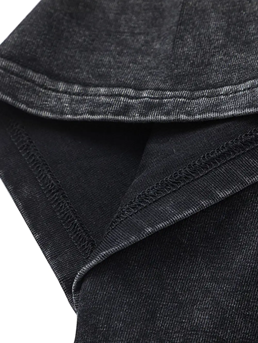 Split Raw Edge Short Sleeve T-shirt - 2159