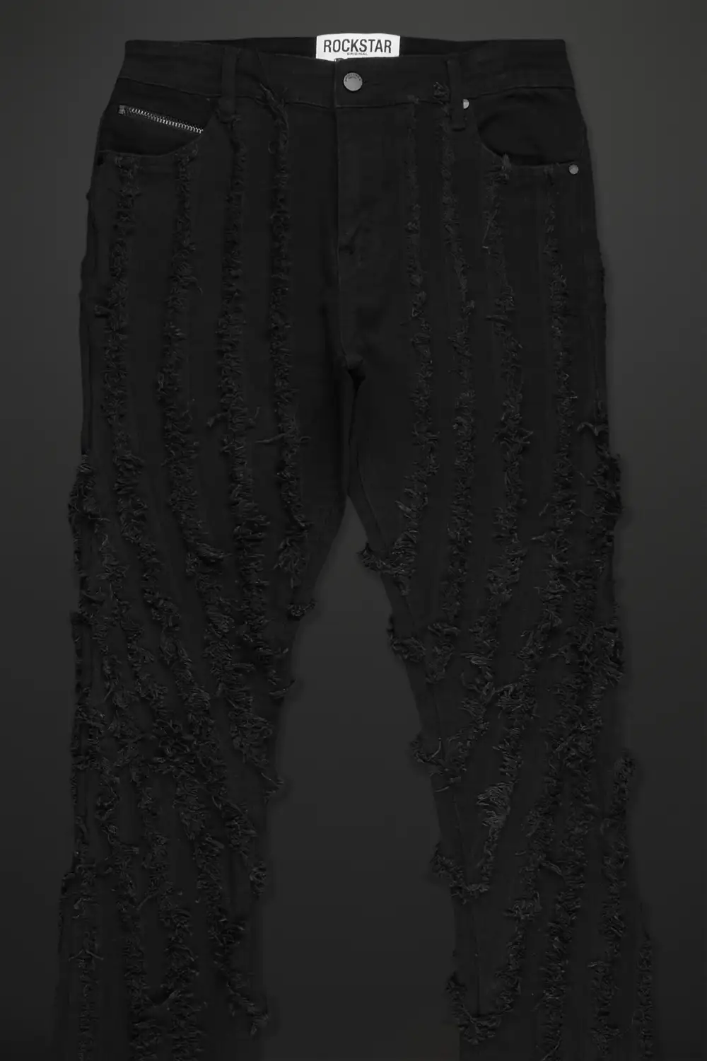 Lazer Black Stacked Flare Jean