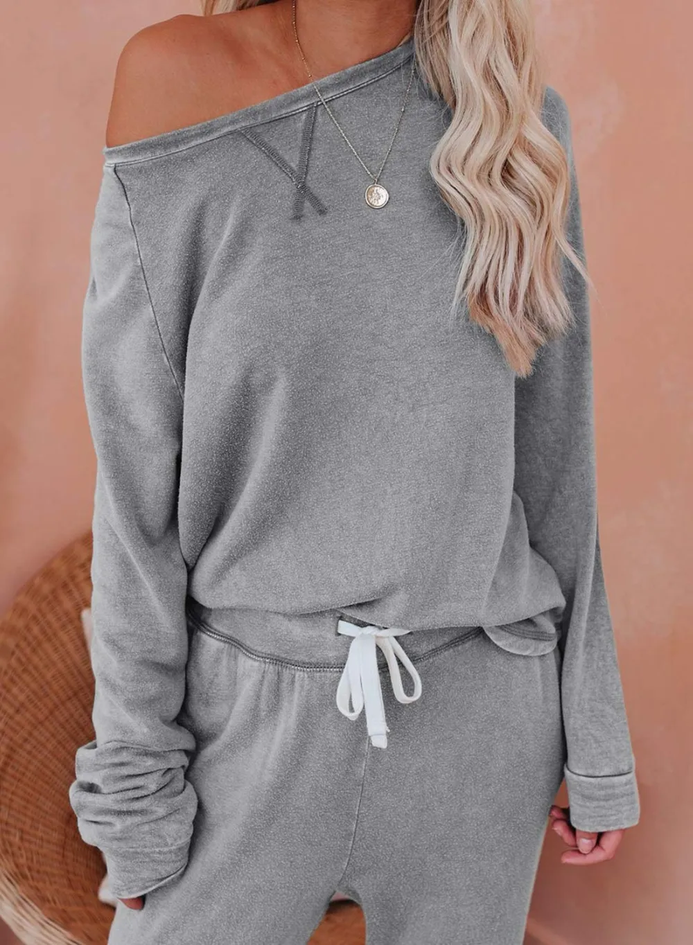 Women's Casual Home Sleeve T-shirt Trousers Suit