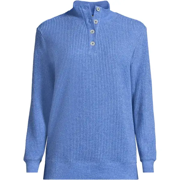 Women's Waffle Knit Button Placket Top