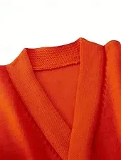 Women's Sweater Cardigan Streetwear Casual Solid Color V Neck Pocket Knitted Long Sleeve Long Tops Knit Daily Holiday Going out Orange Apricot Fall Winter