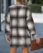 Long Sleeve Pullover Sweatshirt Zipper Slit Casual Dress