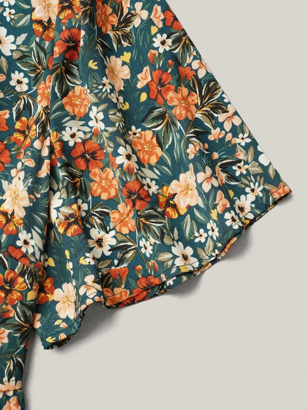 Floral Ruffled Round Neck Shirt