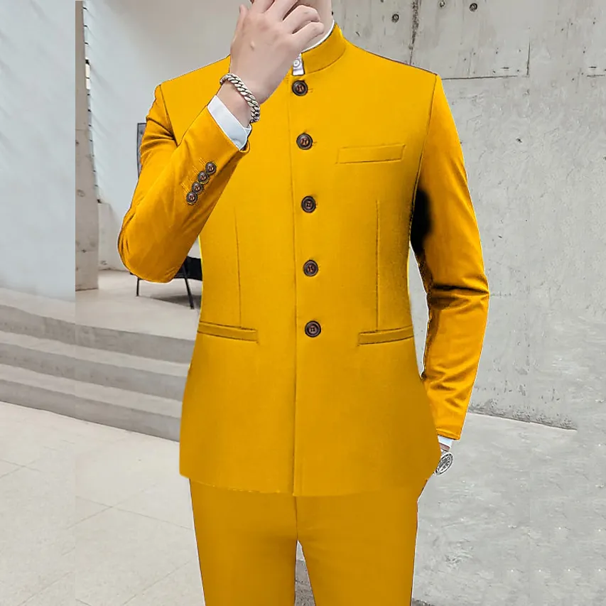 Men's Business Casual Stand Collar Single Breasted Blazer