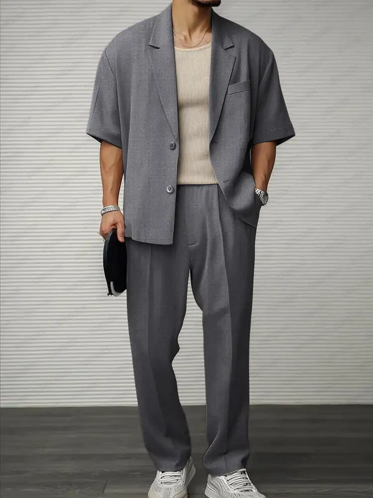 Modern Casual Thin Blazer Pants Set