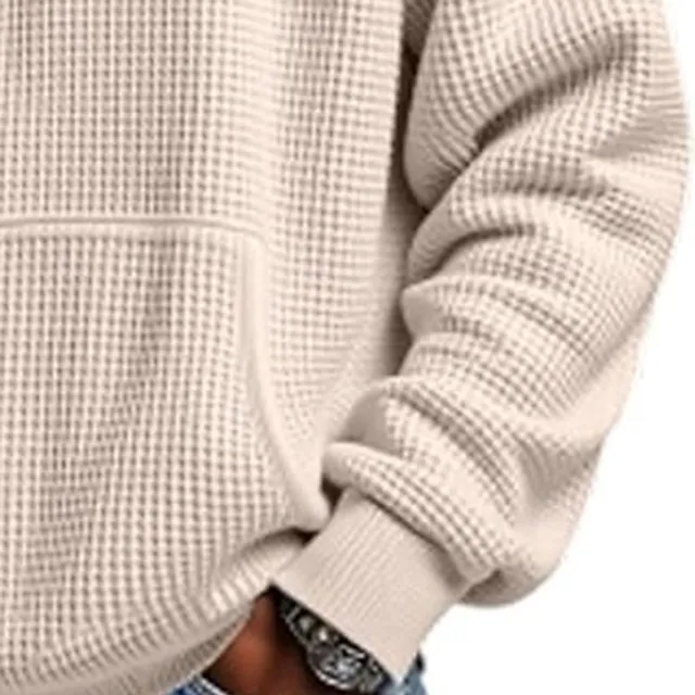 Men's Hoodie Waffle Hoodies Quarter Zip Hoodie Apricot White Light Green Army Green Red Hooded Plain Kangaroo Pocket Textured Sports & Outdoor Casual Daily Streetwear Cool Sportswear Fall Spring