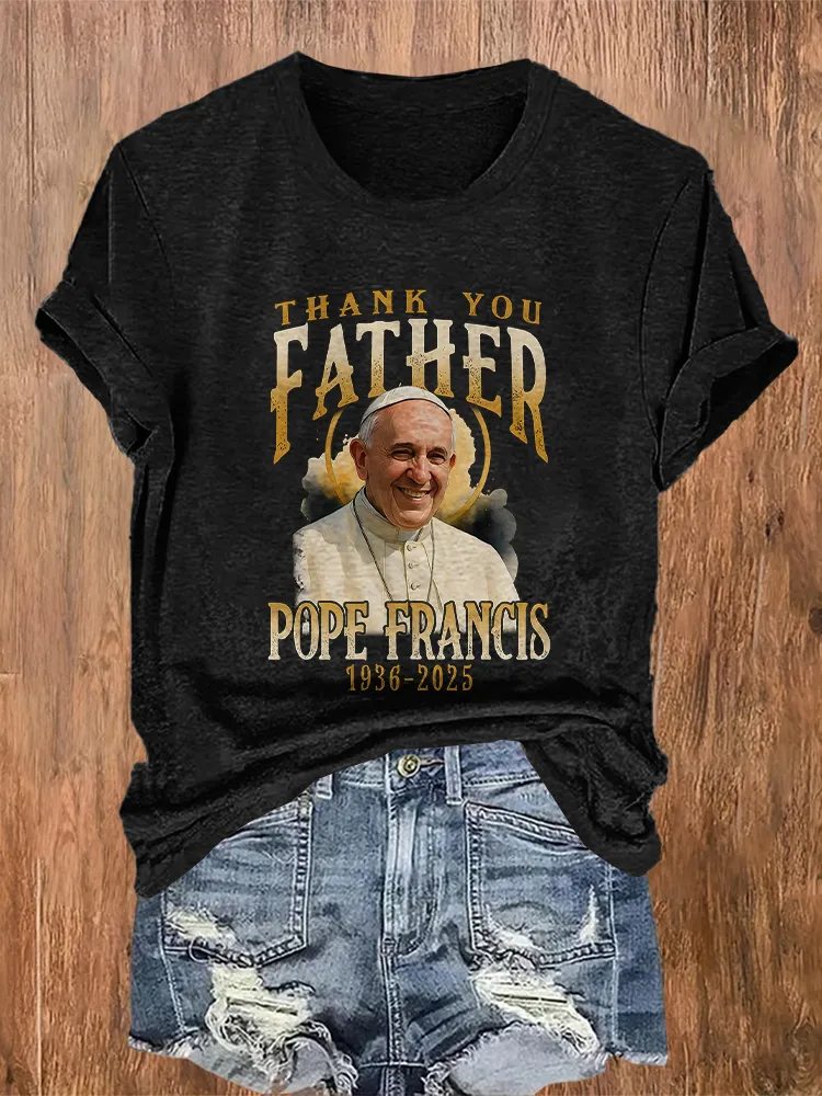 Women's Rest In Peace 1936-2025 Thank You Pf  Round Neck Short Sleeves Pure Cotton T-Shirt