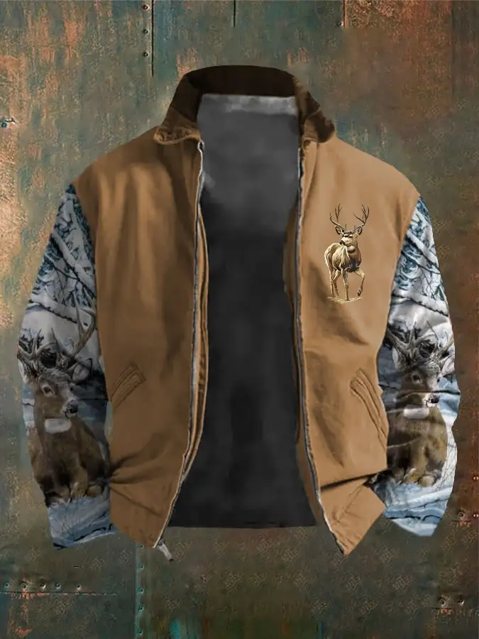 Men's Western Elk Outdoor Lapel Jacket