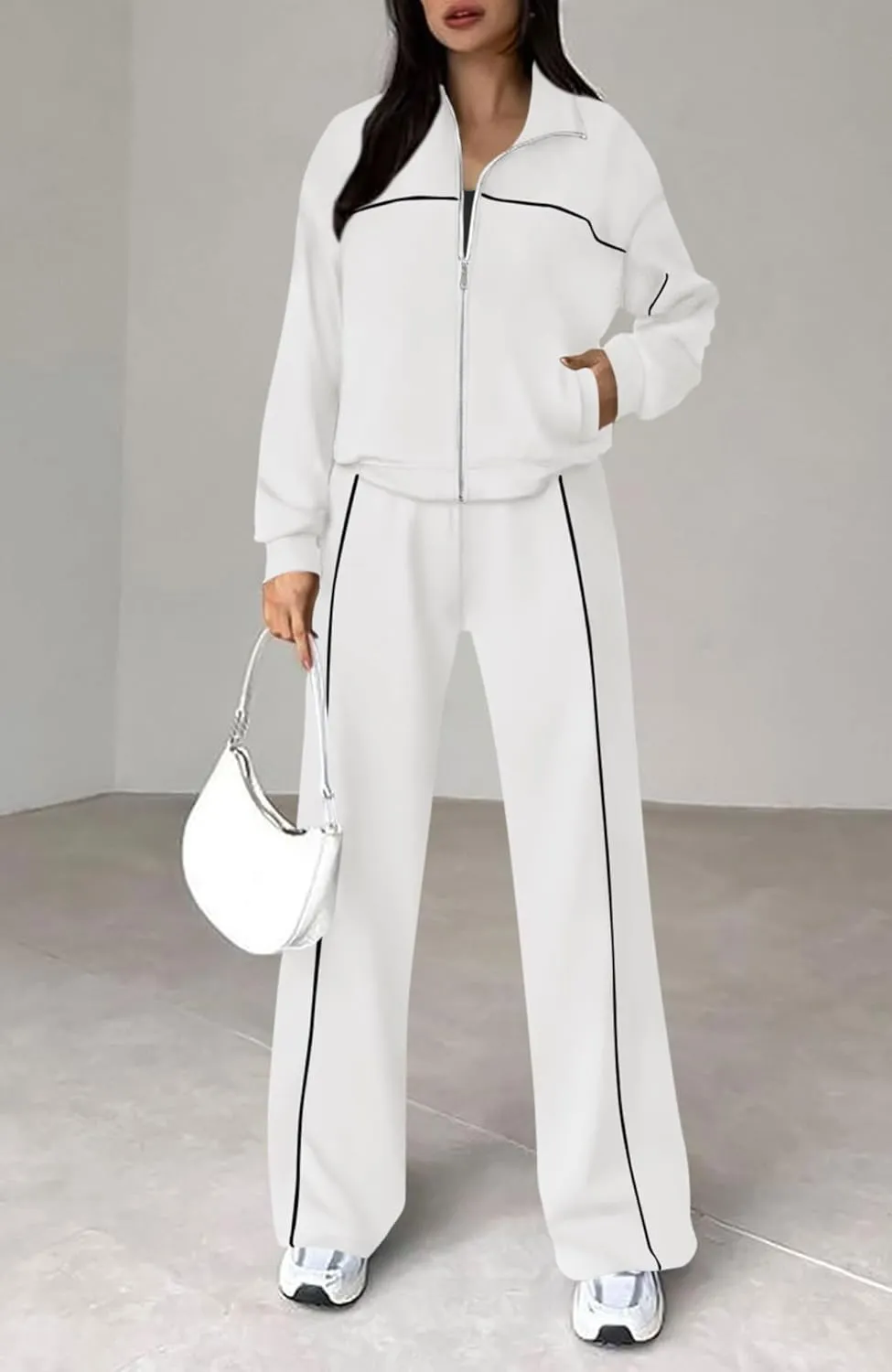 Women's Two Piece Tracksuit Fall 2024 Long Sleeve Jogger Sweatsuit Sets