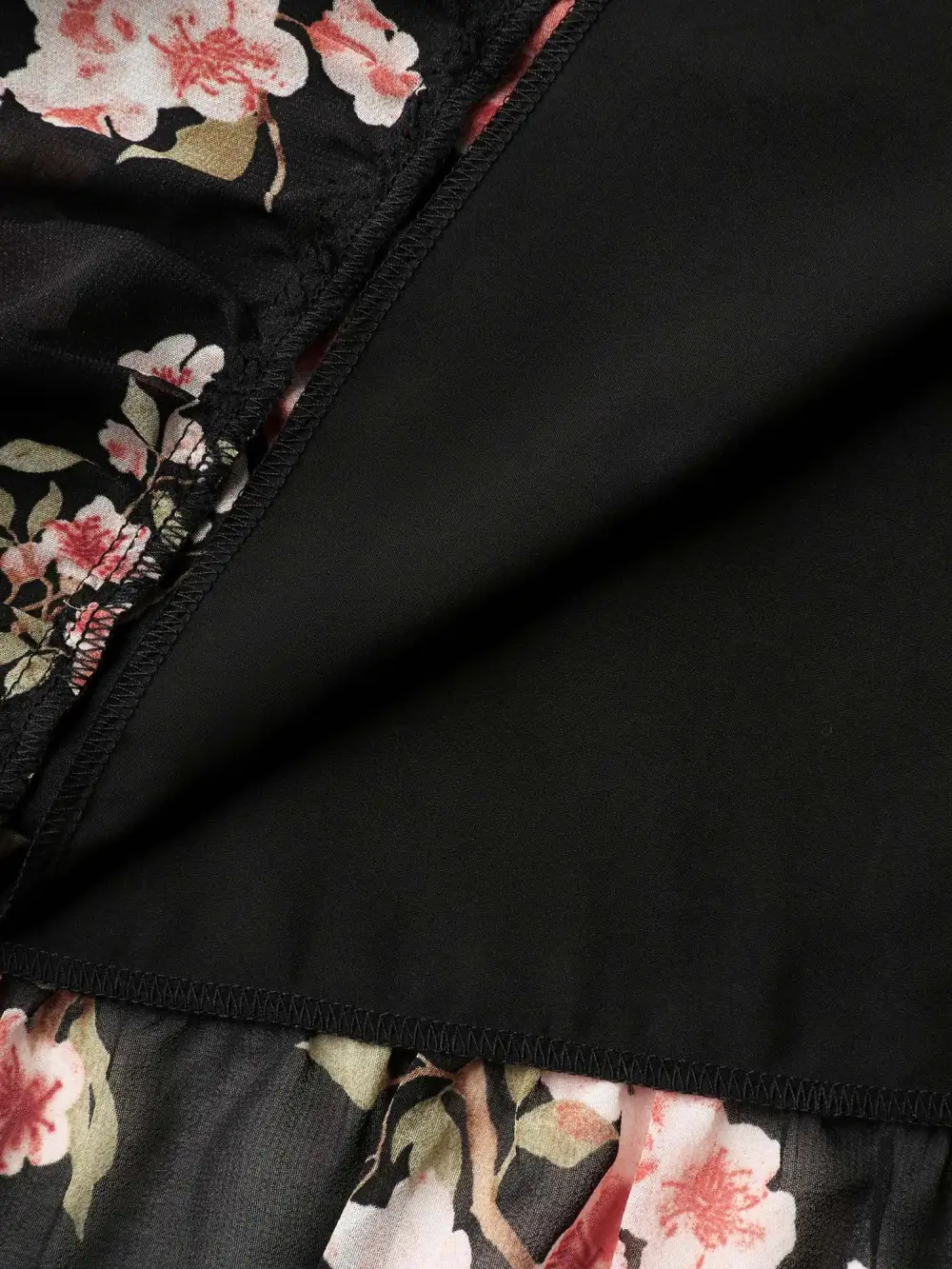 Chiffon Floral Triangular Waist Cinched Maxi Dress