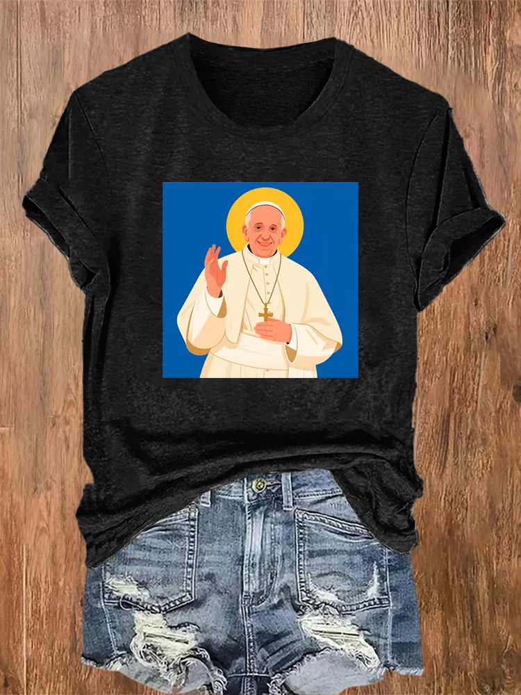 Women's Thank You PF Print Short Sleeve Round Neck Cotton T-Shirt