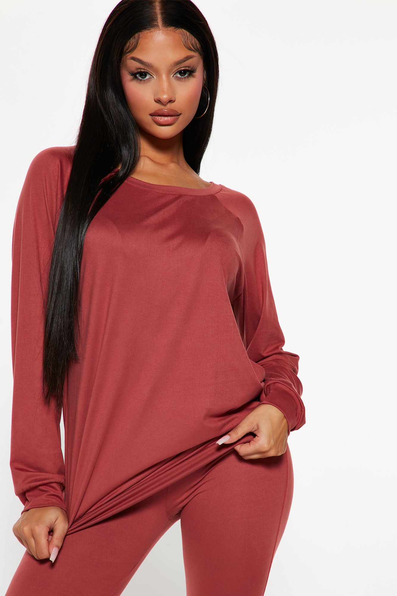 Kick Back Legging Set - Marsala