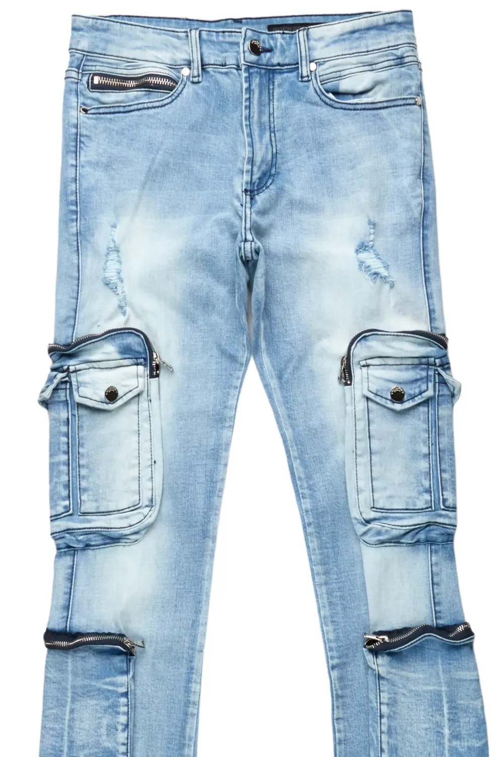 Sutton Blue Stacked Flare Jean
