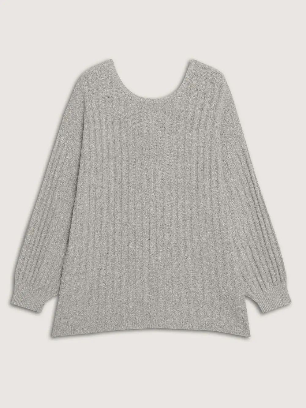 Back Bow-Tie Ribbed Texture Pullover