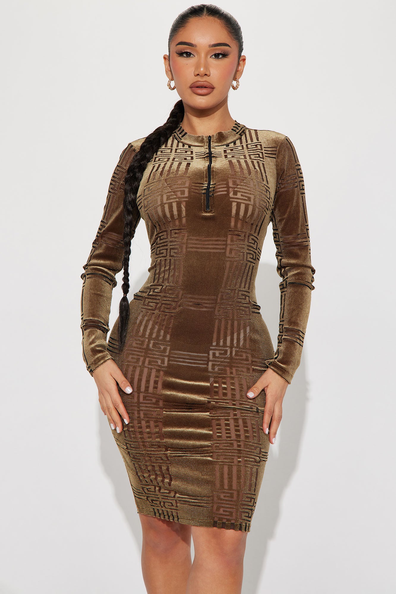 Le Mans Midi Dress - Brown