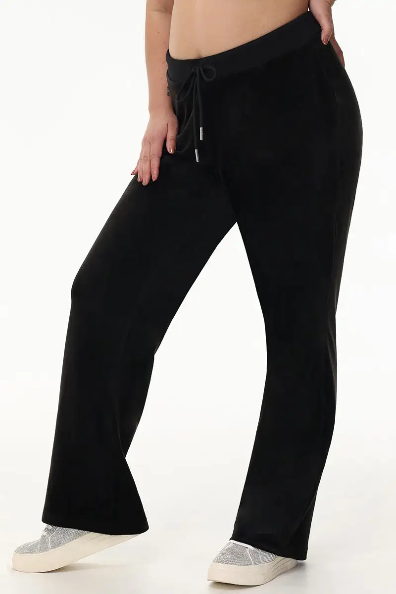 Plus-Size Mixed Crystals Velour Track Pants