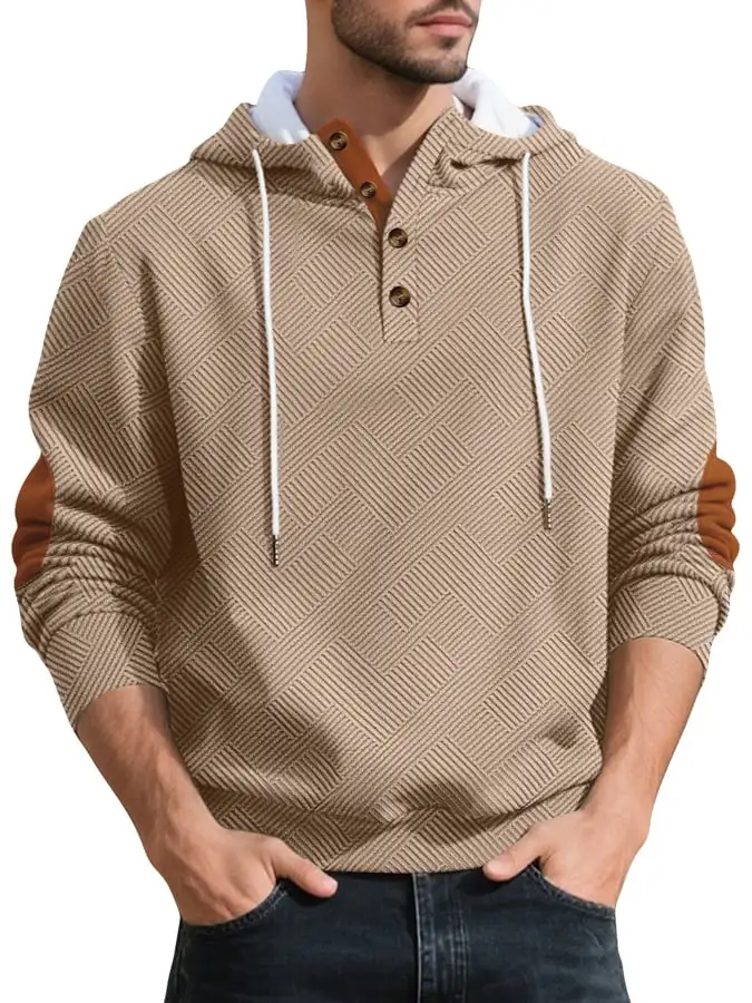 Men's Retro Comfort Warm Textured Fabric Design Sweatshirt