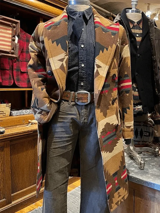 Men's Aztec Print Casual Coat