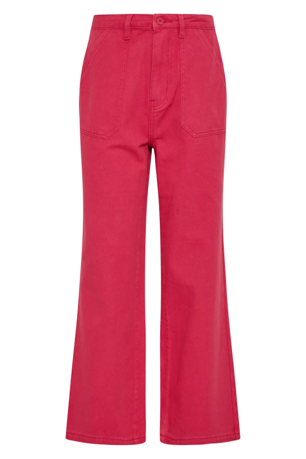 LTS Tall Bright Pink Cotton Twill Wide Leg Cropped Trousers