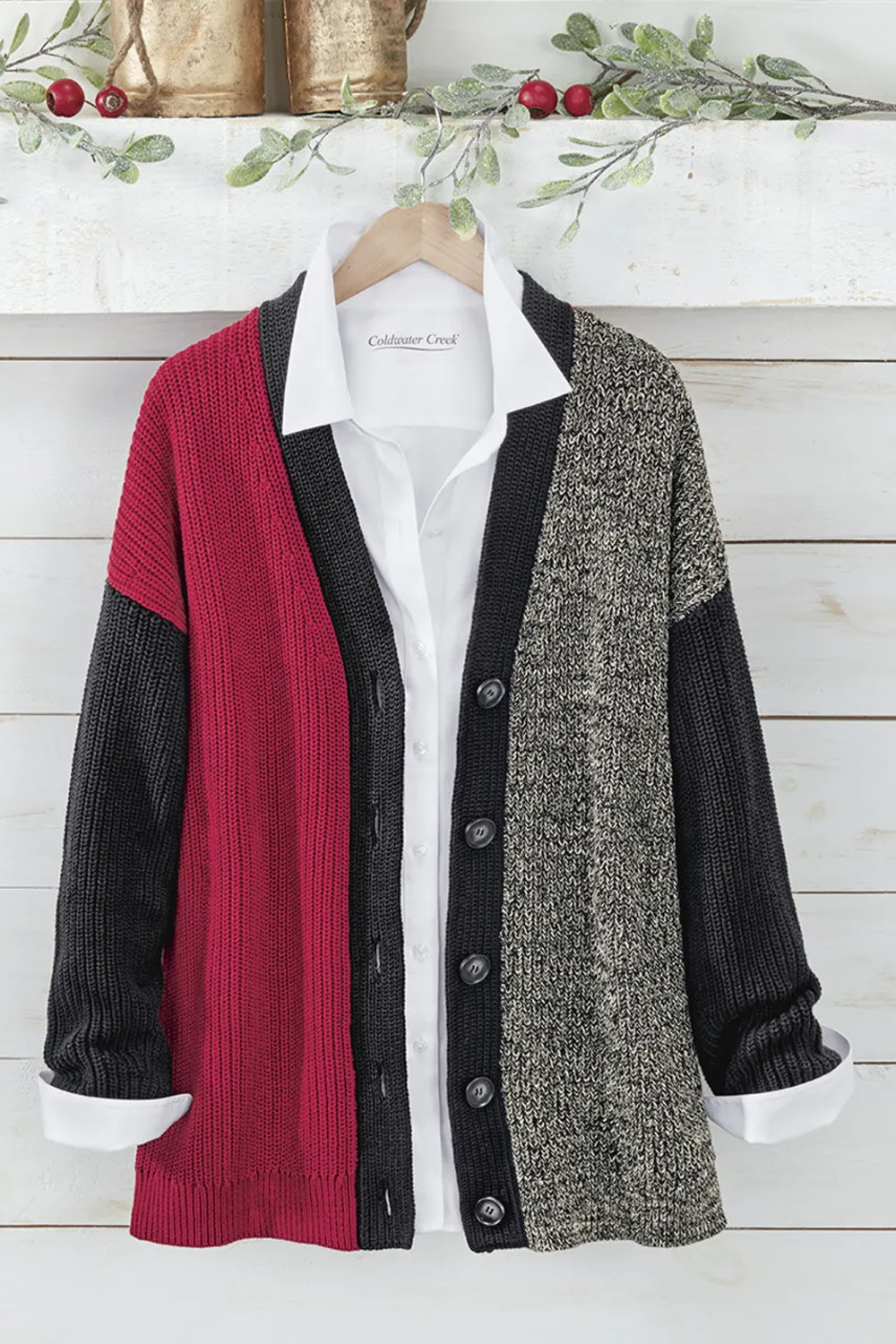 Colorblock Shaker Boyfriend Cardi