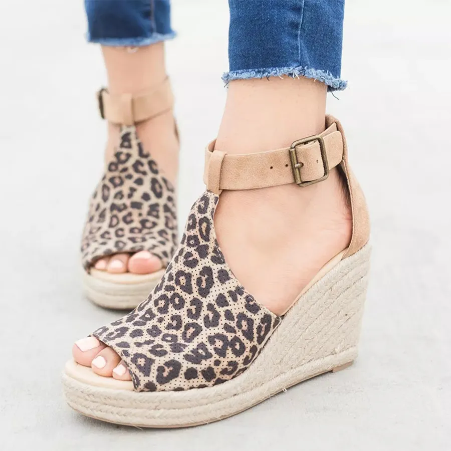 Plain Velvet Peep Toe Date Wedge Sandals