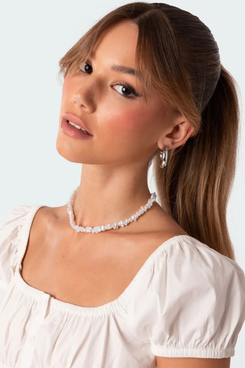 Asymmetric Pearl Necklace