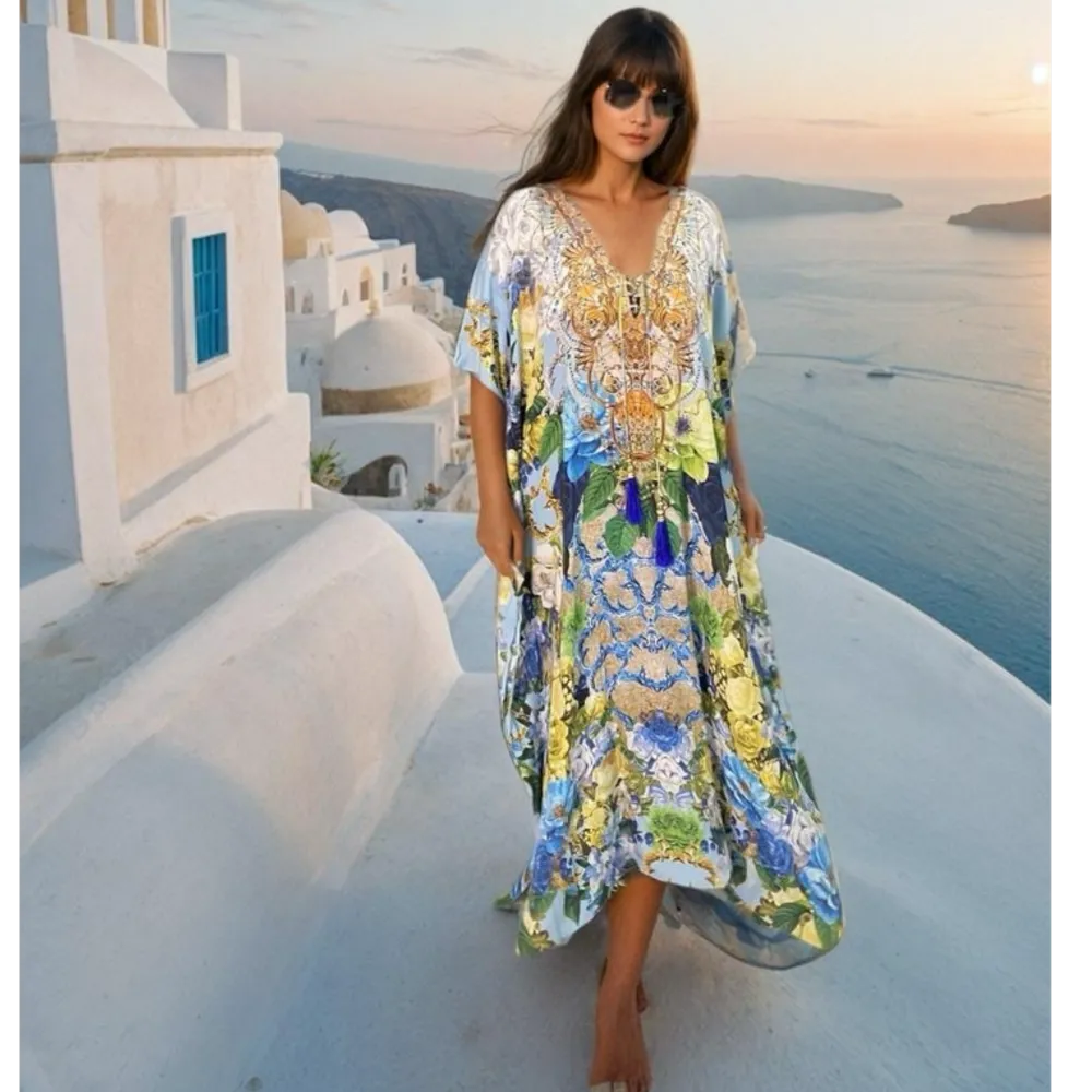 Coco Bella floral kaftan Maxi 12-20