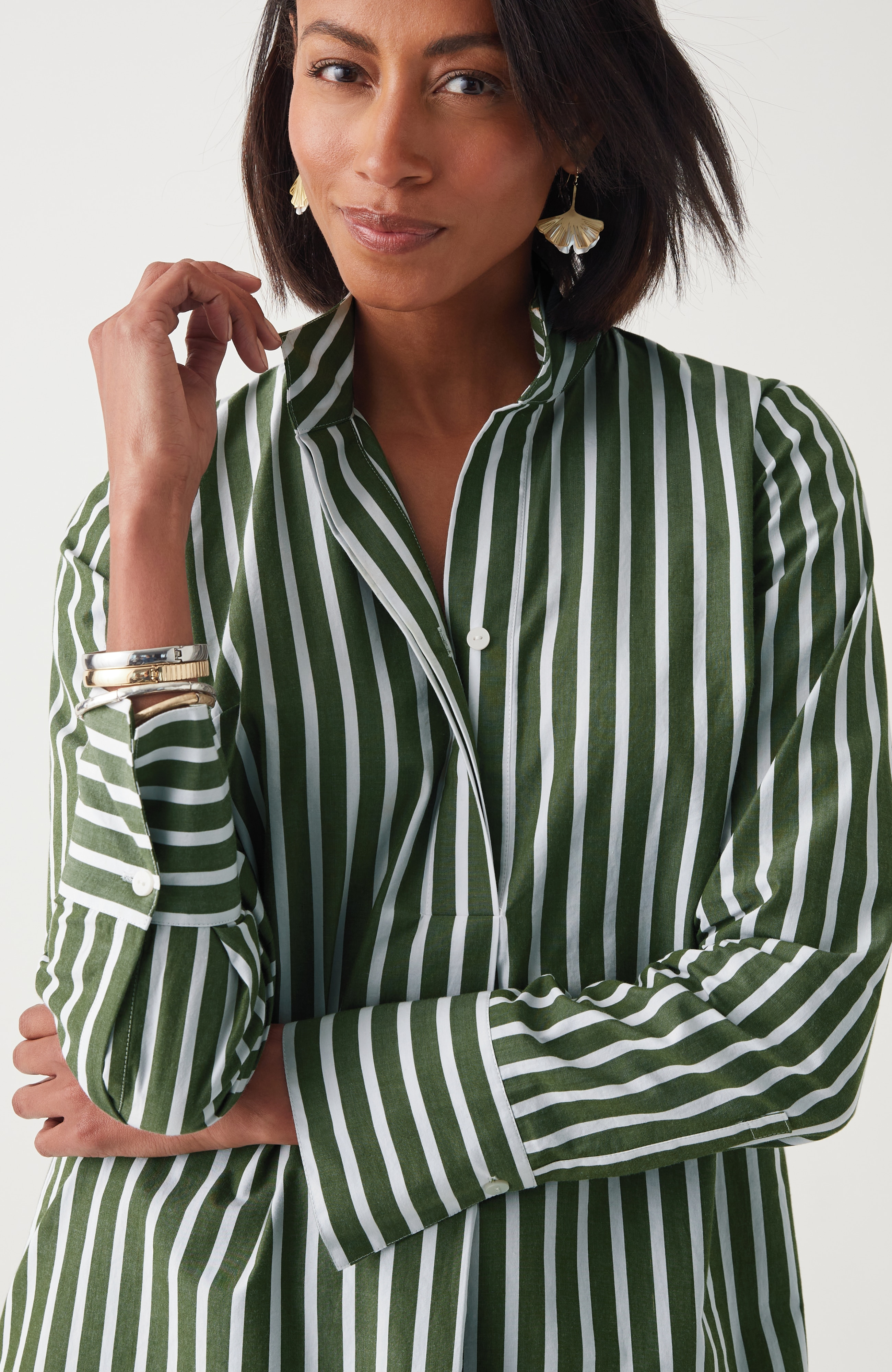 Cotton Stand-Collar Tunic