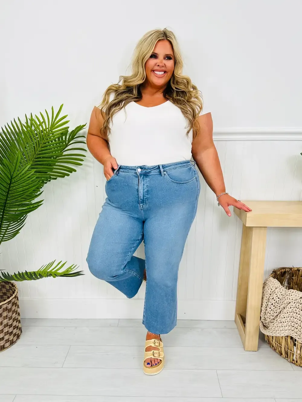 Soft Spot Tummy Control Cropped Kick Flare Jeans