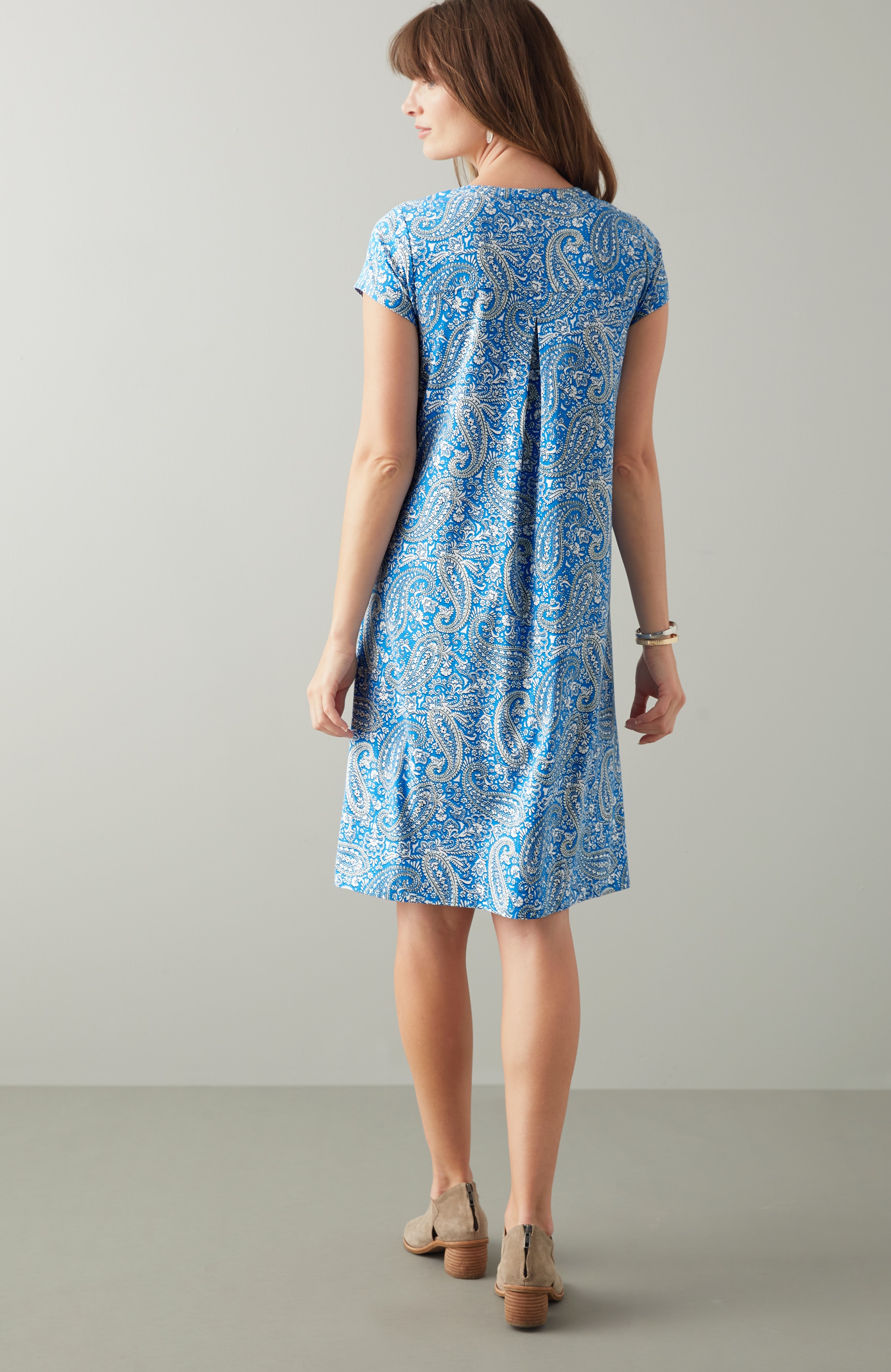 Paisley-Printed A-Line Dress