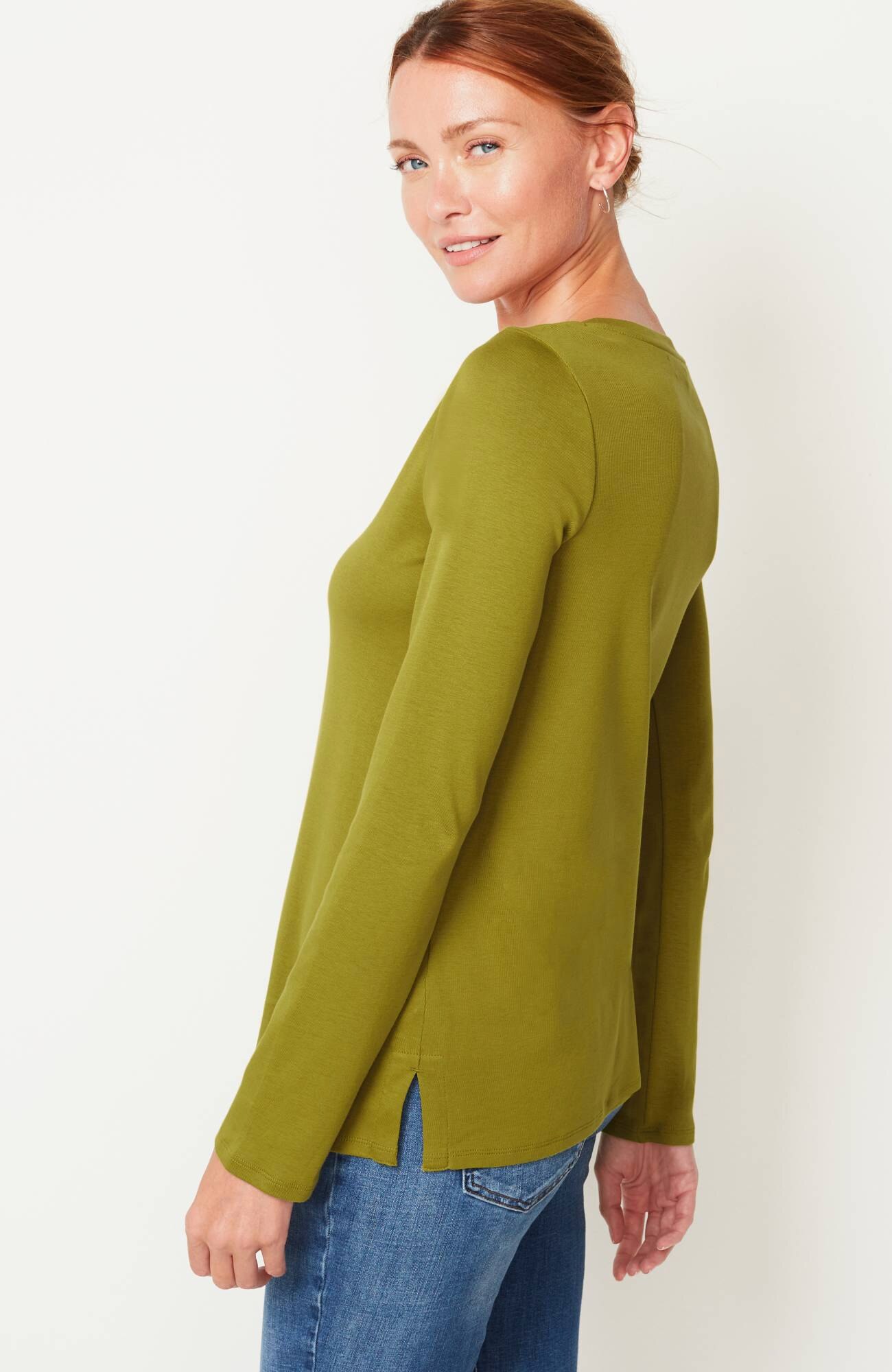 long-sleeve pima crew-neck tee