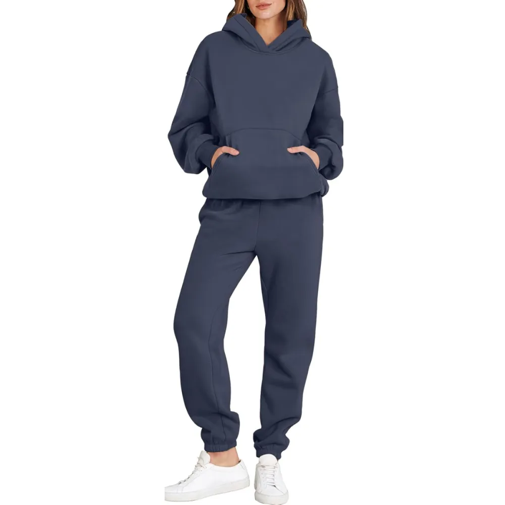 Womens 2 Piece Outfits Lounge Hoodie Oversized Sweatshirt Jogger Sweatpants
