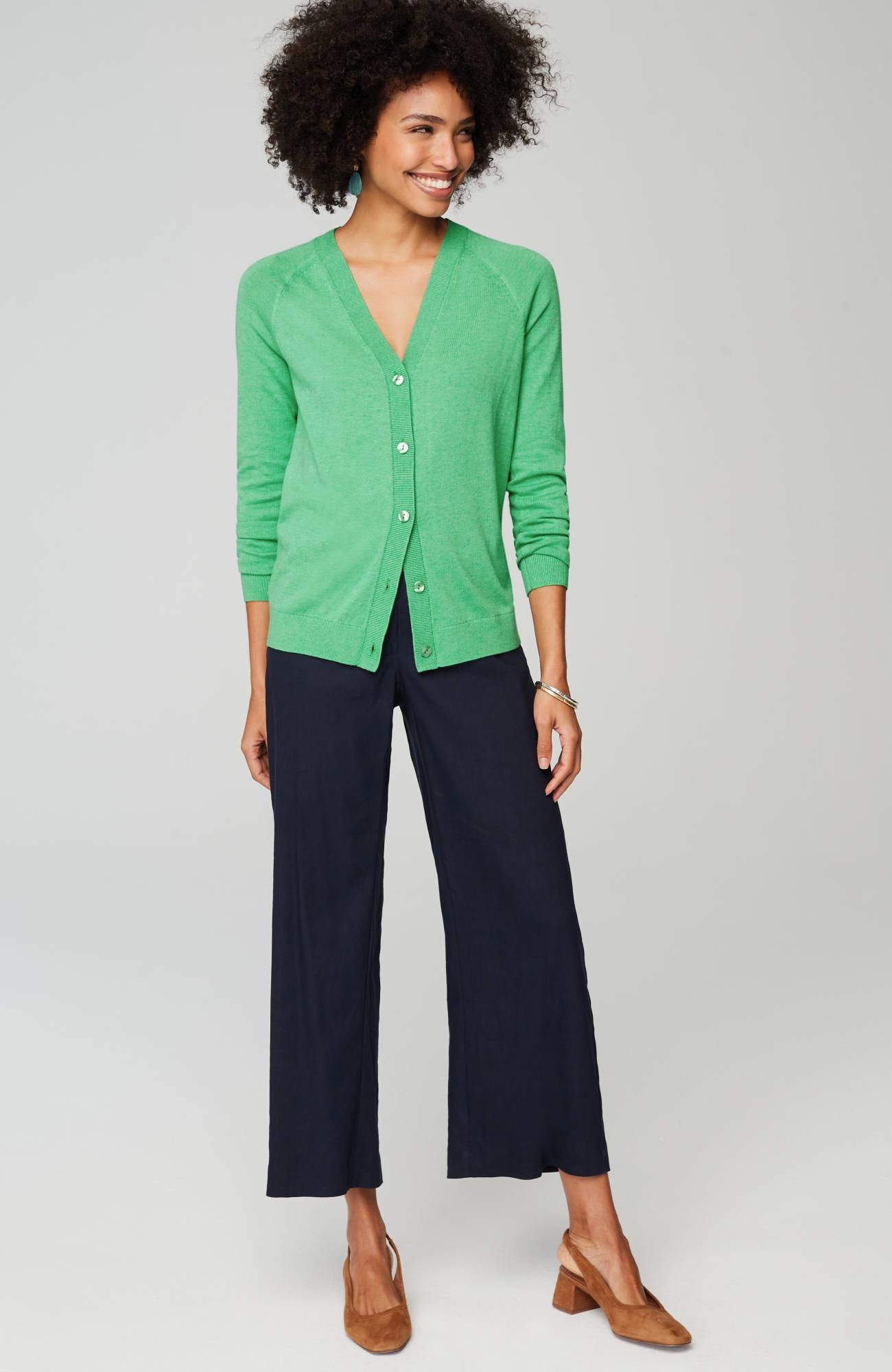 organically grown cotton v-neck cardi