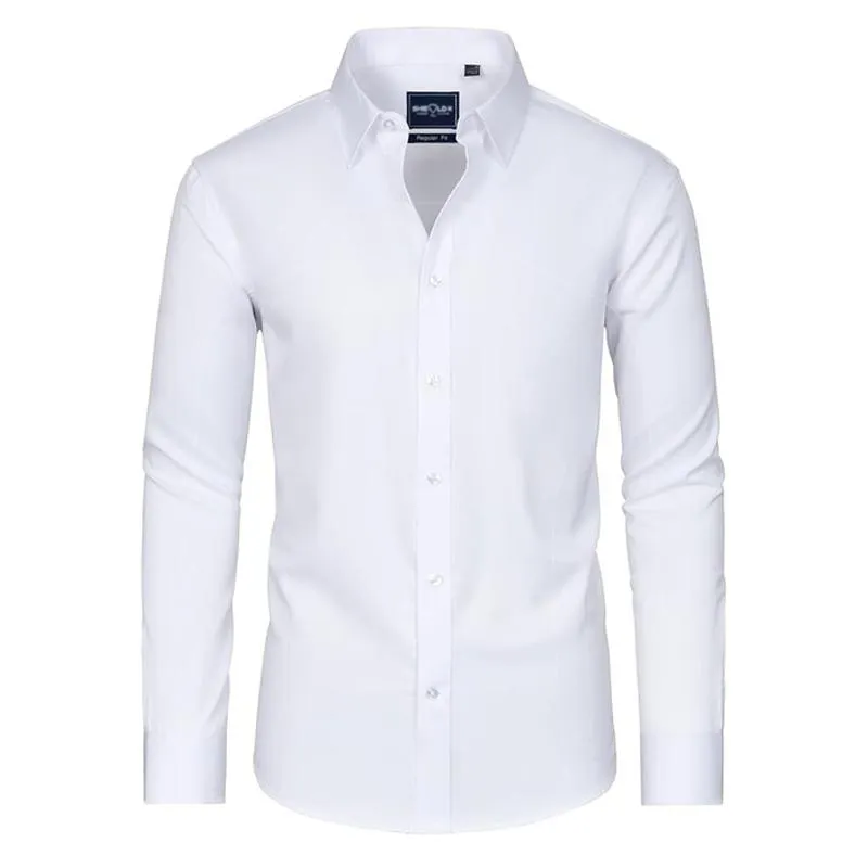 Men's Slim Fit Stain-Resistant Dress Shirts – Long Sleeve Button