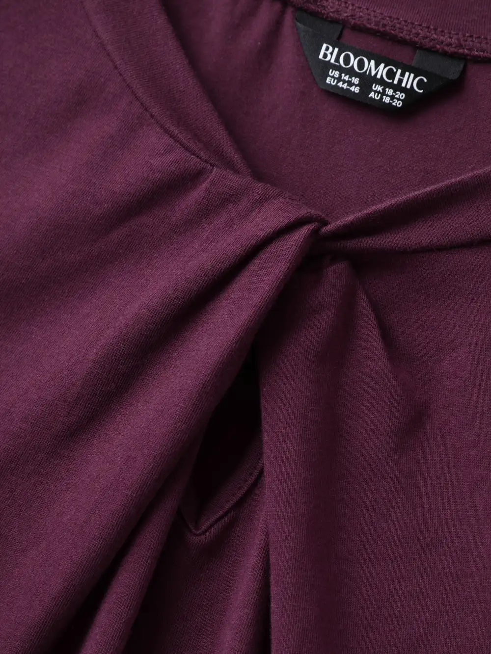 Knotted Cut-Out Neckline Solid T-Shirt