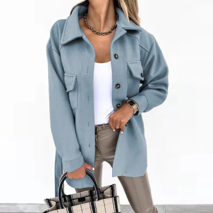 Belted pocket embellished open front jacket