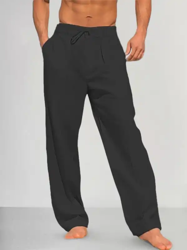Cozy Straight Leg Cotton Linen Pants