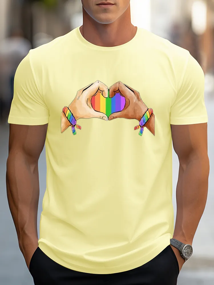 Gay Pride Clothing LGBT Rainbow Flag T Shirt Tee Heart Unity