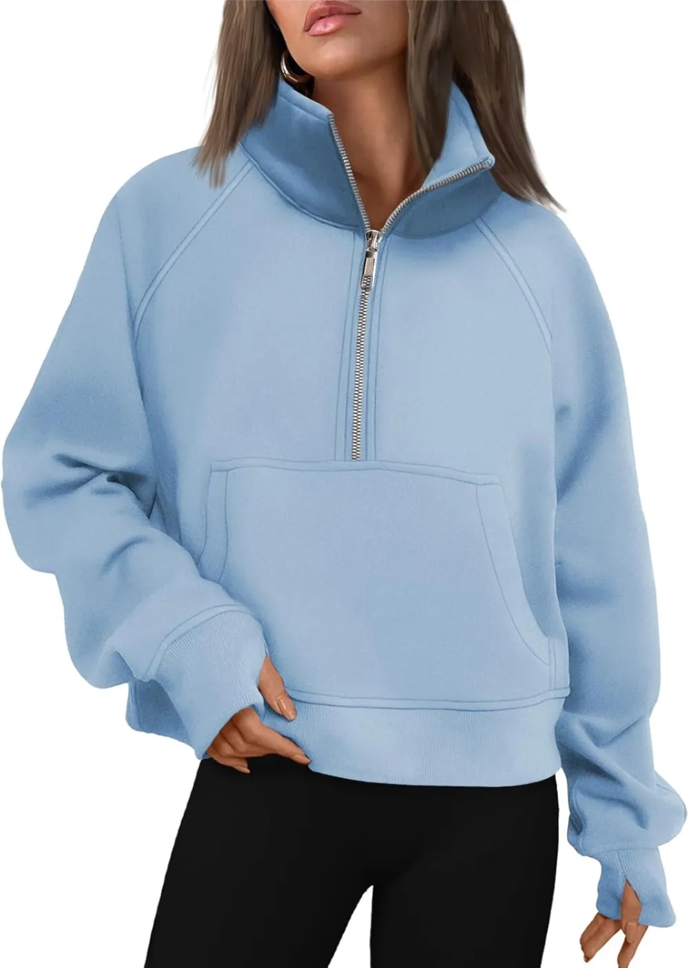 AUTOMET Womens Sweatshirts Half Zip Cropped Pullover Fleece Quarter Zipper Hoodies 2025 Fall Fashion Outfits Clothes