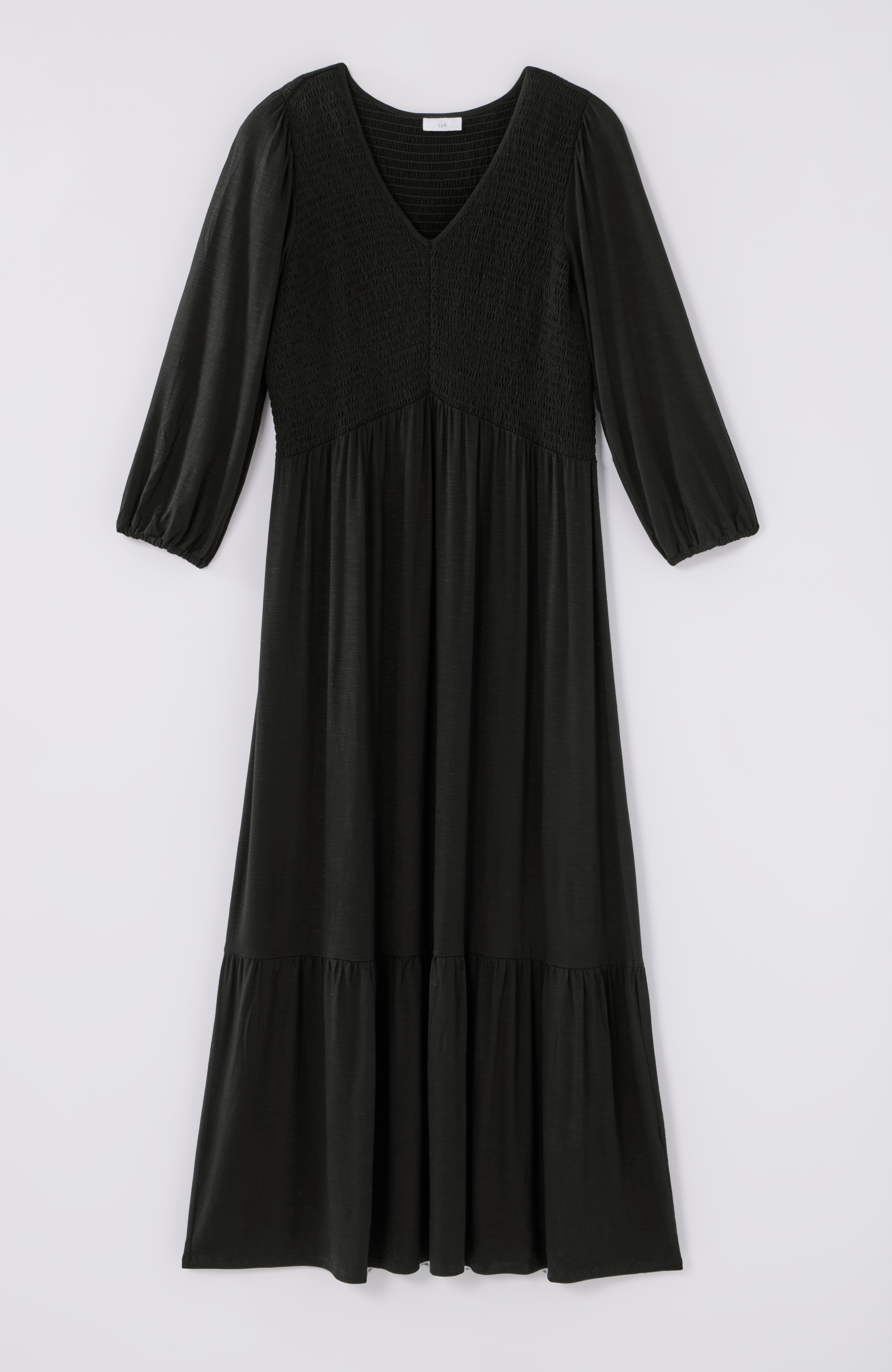 Tiered Flounced-Hem Midi Dress